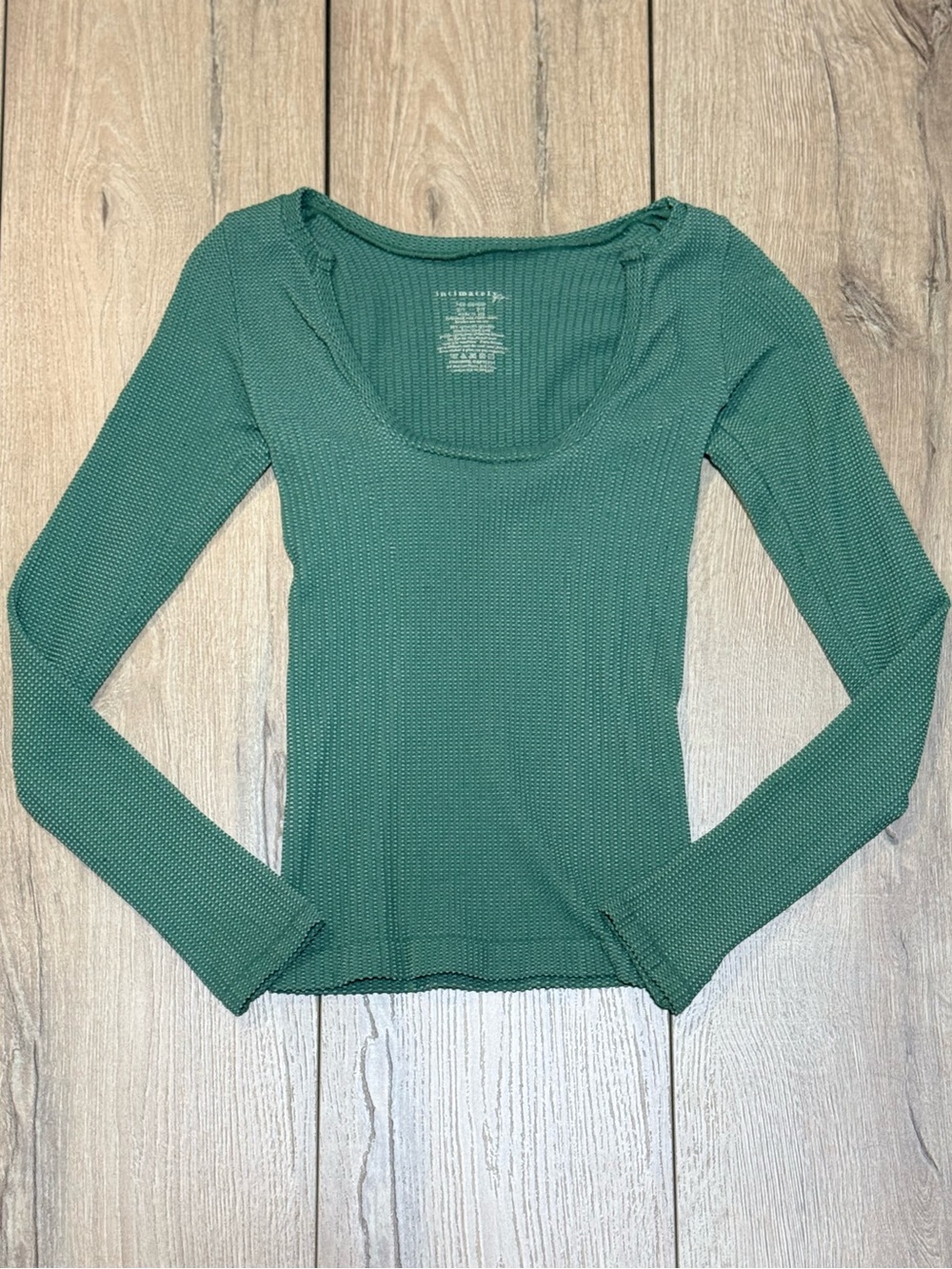 Free People Green Clean Slate Seamless Long Sleeve Layering Top XS/S - Picture 3 of 16